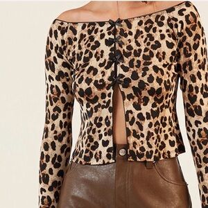 Pacsun Leopard Off Shoulder Top